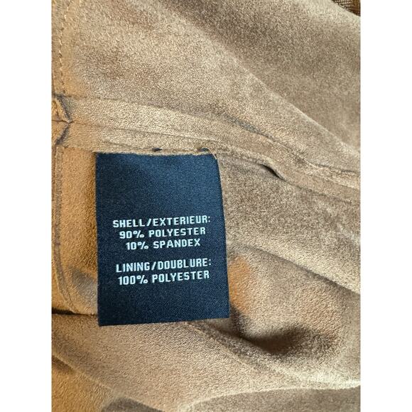 Bagatelle Women's Brown Suede Jacket Size L Drape Front Casual Outerwear - Picture 7 of 7